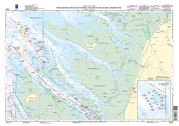 Duitse kaart 1240 - Mündungen der Neuen Weser und der Alten Weser, innerer Teil